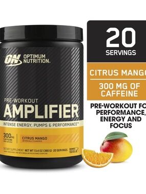 OPTIMUM Nutrition Pre-Workout Amplifier Powder Citrus Mango NEW SEALED